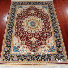 4FT X 6FT Red Handmade Oriental Persian Silk Rug Carpet